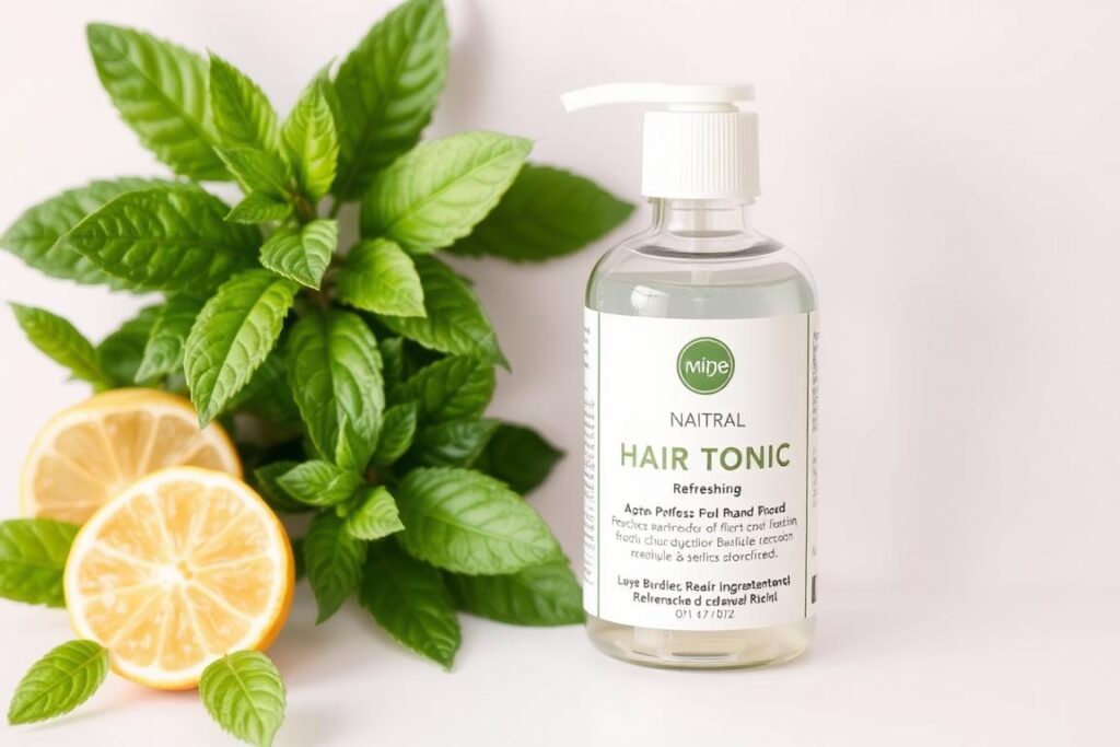 A picture of a scalp tonic with natural ingredients A picture of a scalp tonic with natural ingredients