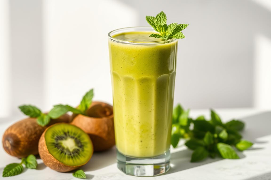 Kiwi-Gurke-Minz-Smoothie Rezept