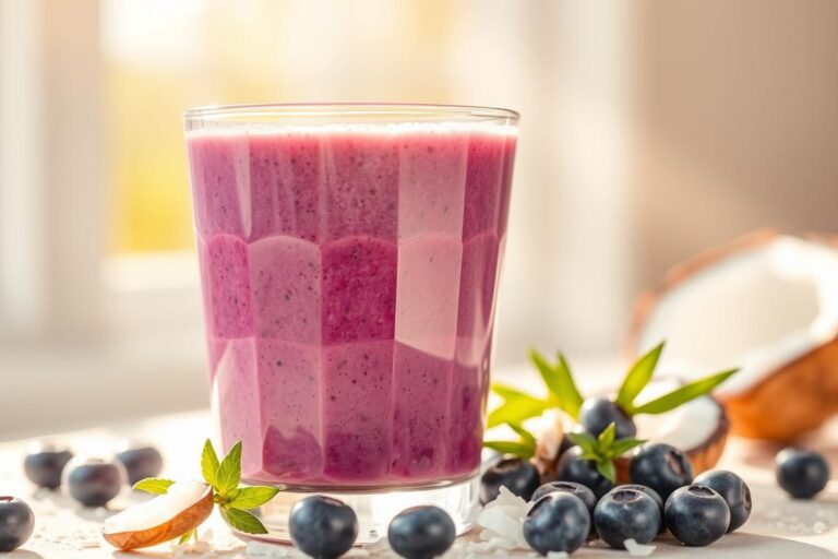 Kokos-Blaubeer-Smoothie Rezept